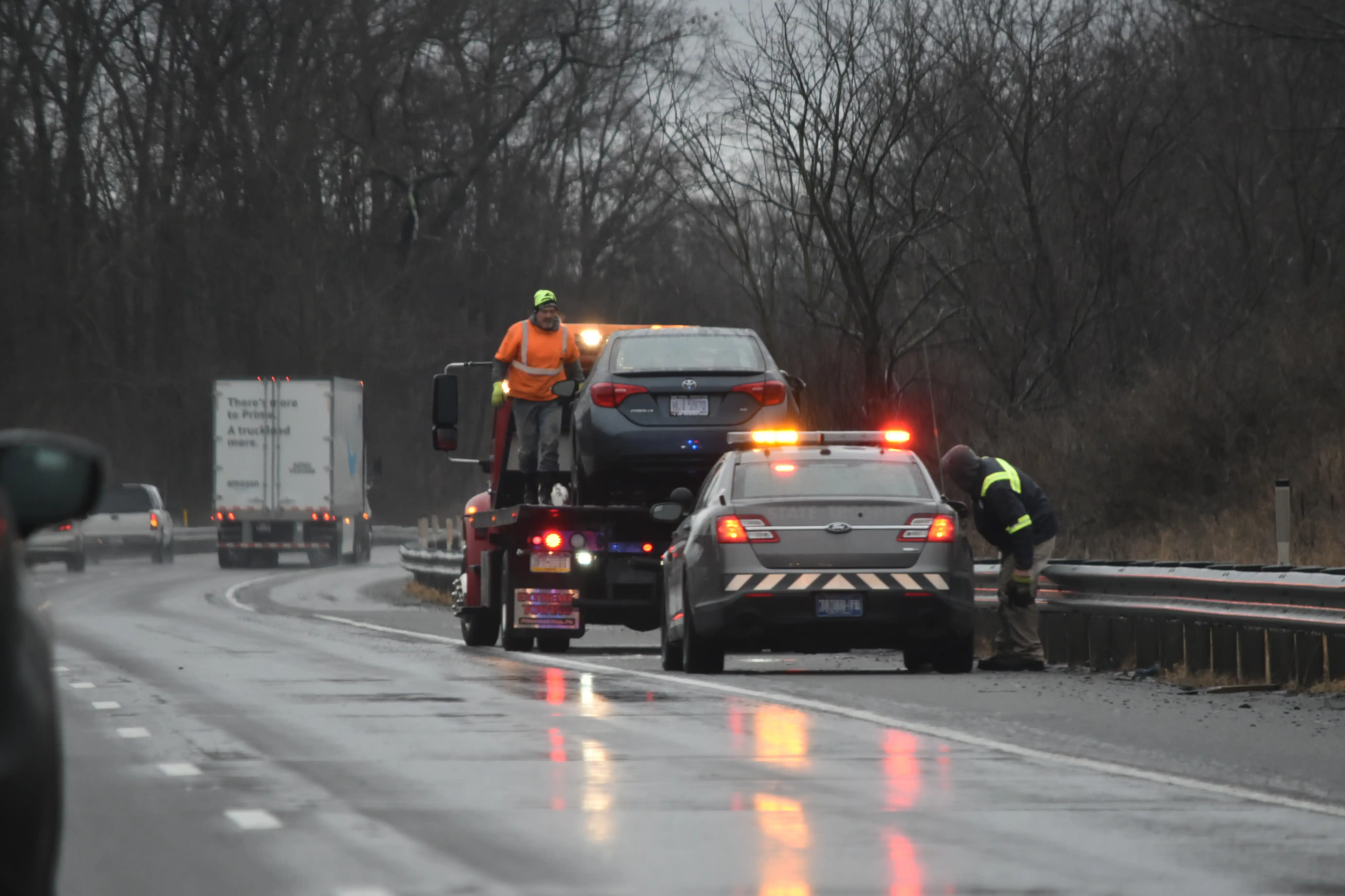 Recovery truck responding to a motorway breakdown callout